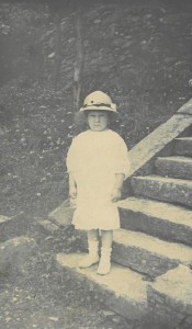 Margaret, age 3, on Kuling steps 1915